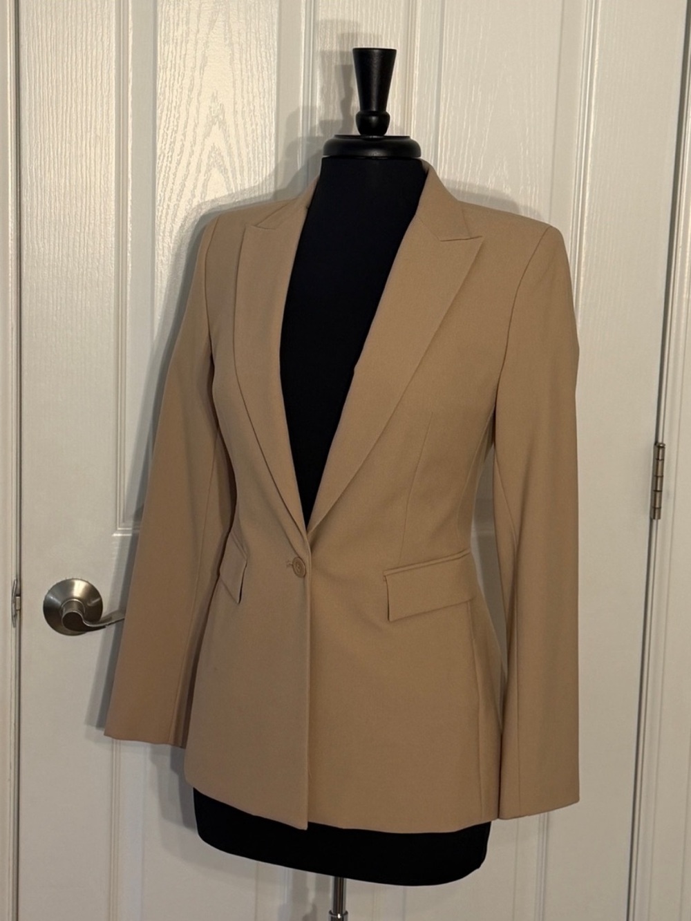 Vintage Express Women's Single-Button Camel Blazer